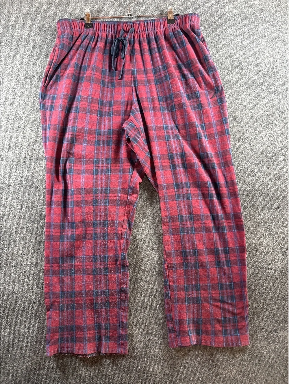 Nautica Sleepwear Men’s Large Red Blue Plaid Flannel Pajama Pants
